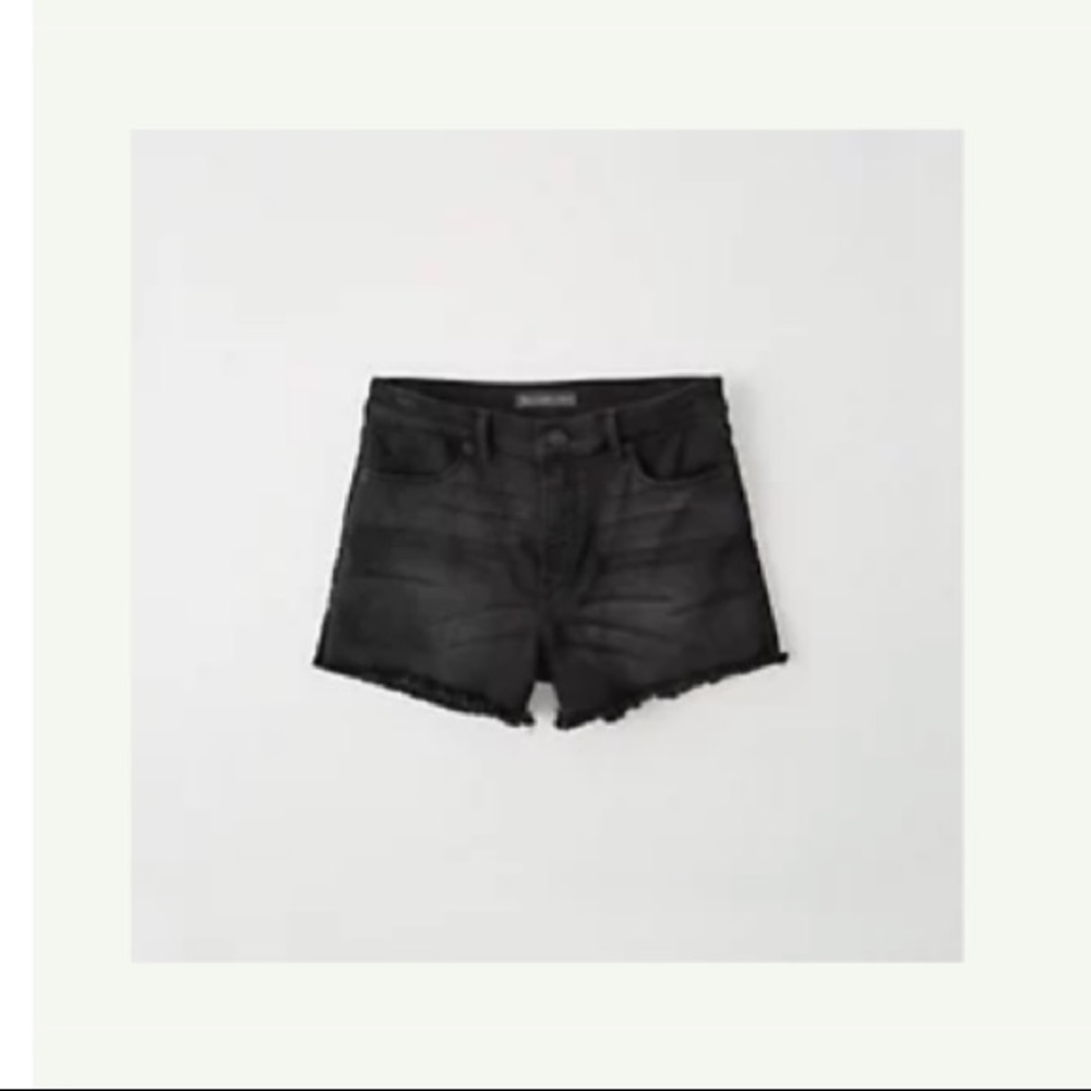 Abercrombie and Fitch washed black denim shorts